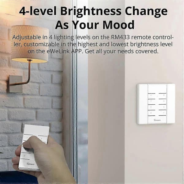 SONOFF D1 Smart Dimmer med RM433R2 fjernkontroll tidsbryter