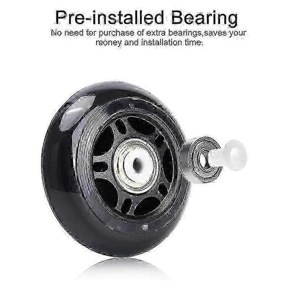 Inline skate hjul med kuglelejer 70mm, Sort
