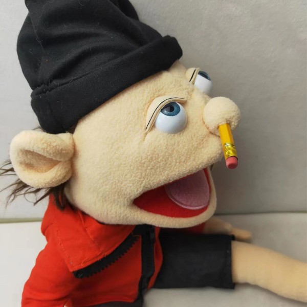 Jeffy Blødt plys-hånddukke Jeffy Puppet Plys-legetøjsspil-serie Hånddukker Plyshat-spillegetøj, tegneseriedukke Plysdukke Sjov og sød forælder C Rock singer
