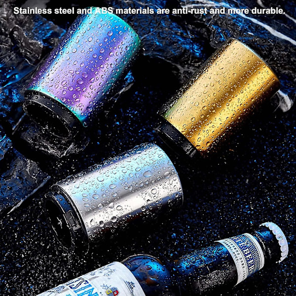 Flaskeåbner, Rustfrit Stål Push Down Automatisk Øl Flaskeåbner,øl Gaver Til Mænd,Køkken Gadgets Til Mænd Dazzling Color