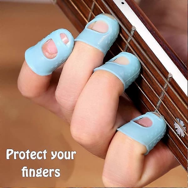 gitarrfingerskydd i silikon, gitarrfingertoppar, fingerskydd, gitarrfingertoppsskydd, fingerskydd för ukulele, fingerskydd för bas Green