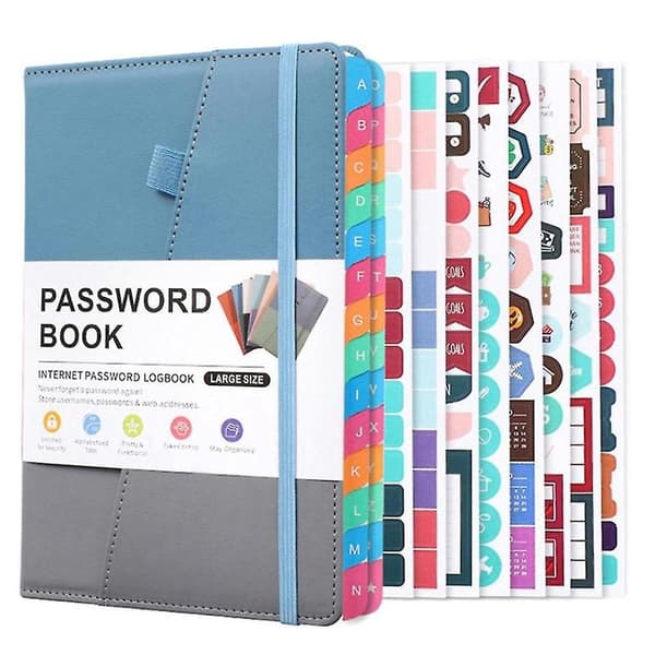 Password Book with Alphabetical Tabs for Seniors, Internet Website Password Notebook