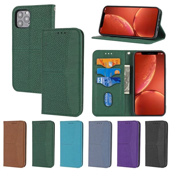 (16 Pro Max, Sort) Læderetui til iPhone 16/16 plus/16 pro/16 pro max, Pung-etui med flapper, Stativfunktion
