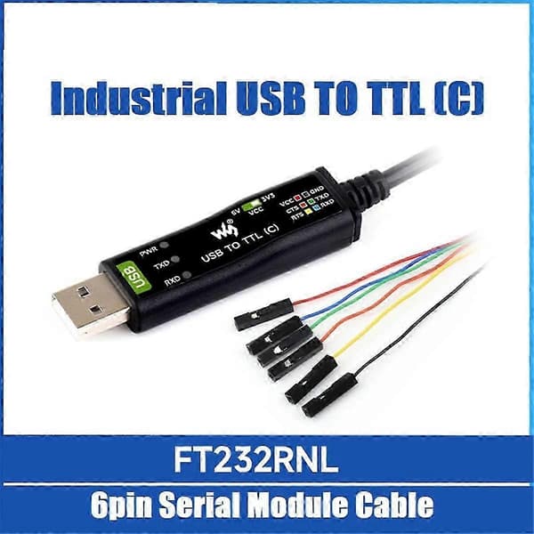 Industriel USB til TTL (C) 6-bens seriel modul kabel FT232RNL til 5 seriel port debugging modul Svart