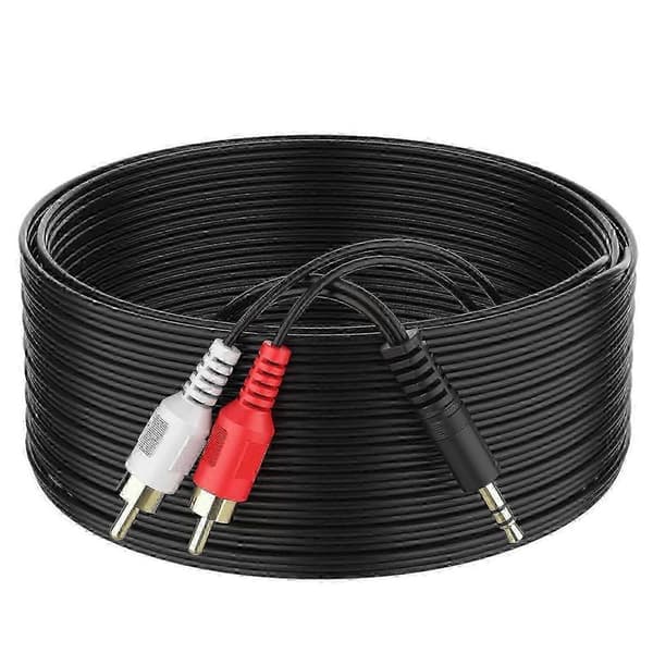 3,5 mm til RCA-kabel 30 meter 3,5 mm TRS han til 2RCA han stereo Y-splitter