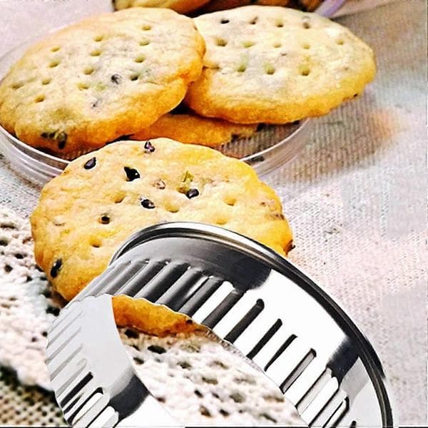 2 sæt runde kageudstikkere i rustfrit stål, A & B Silver