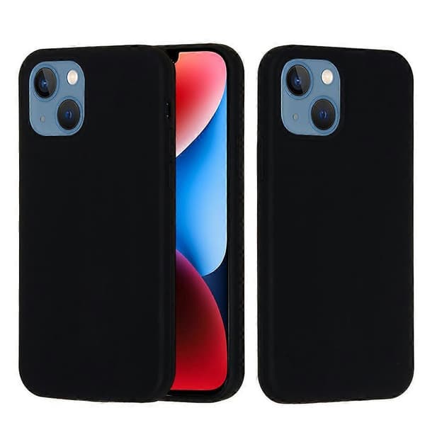 Silikonskal i enfärgad design Black For iPhone 15