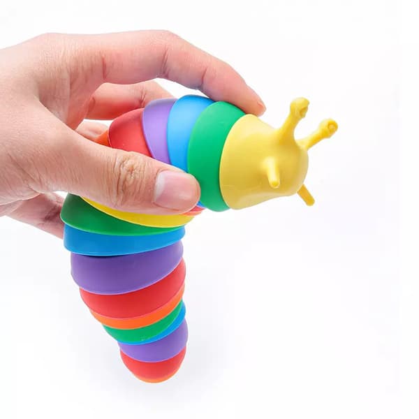 Fidget Slug Legetøj kan drejes Sensorisk legetøj Tilfældig farve Caterpillar random colorful