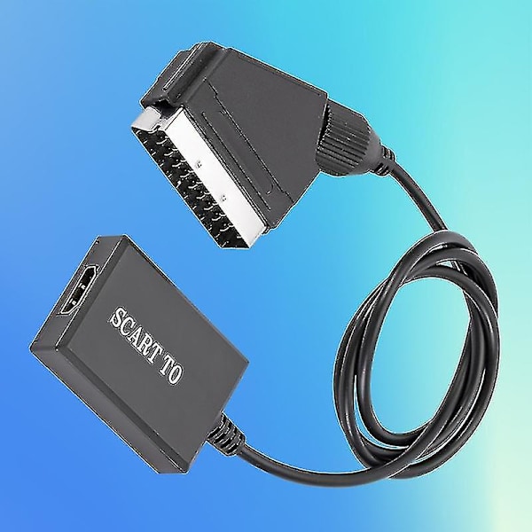 Videoomvandlare Högupplöst snabböverföring Plug Play Scart till HDMI-kompatibel 1080p Video Digital Converter för DVD