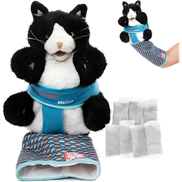 Kattdocka Brottare, Katt Handdockor Plyschdjur Leksaker, med Tuff Vaddering för Säker Interaktiv Lek, för Tränings- och Motionspass som Motverkar Uttråkning 2PCS