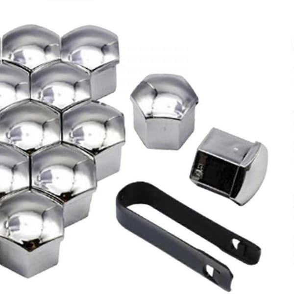 20 hjulmøtrikhætter til biler, rustfri, sølv, 17 mm sølv 19 mm sølv 19mm Silver 19mm Optional