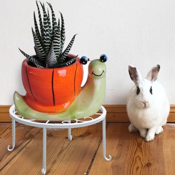 Vit blomsterställning, set om 3, järnställning för inomhusbruk