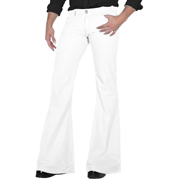 70-luvun discohousut miehille, miesten leveälahkeiset farkut, 60- ja 70-luvun leveälahkeiset, vintage-farkut miehille A010-white X-Large