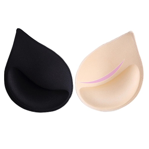 2x Kvinders BH-Top Push Up BH-Puder Indlæg Svampe Brystforstærkere Bikini Puder Skin