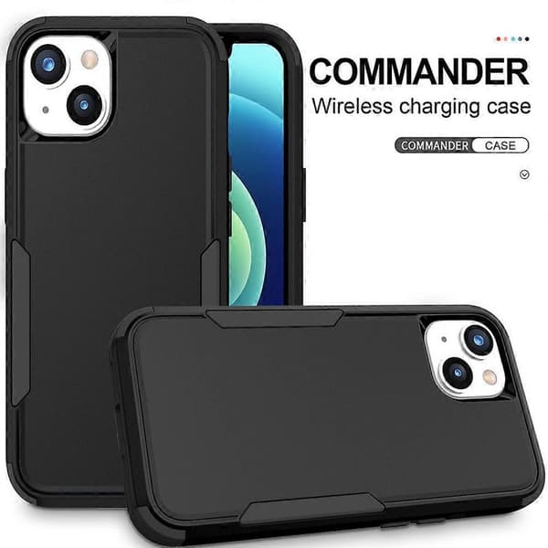Commuter TPU + PC Telefon Cover Til iPhone 15 Black