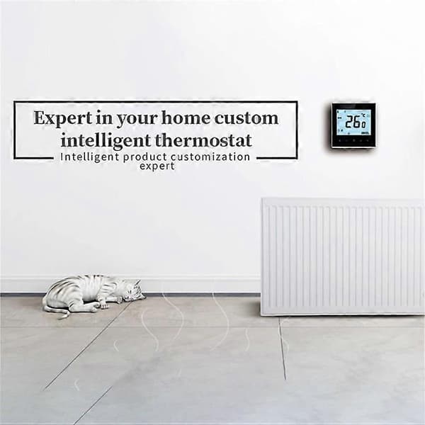 BHT-1000GB Elektrisk Gulvvarme Smart Termostat Berøringsskærm Temperaturregulator Panel Black