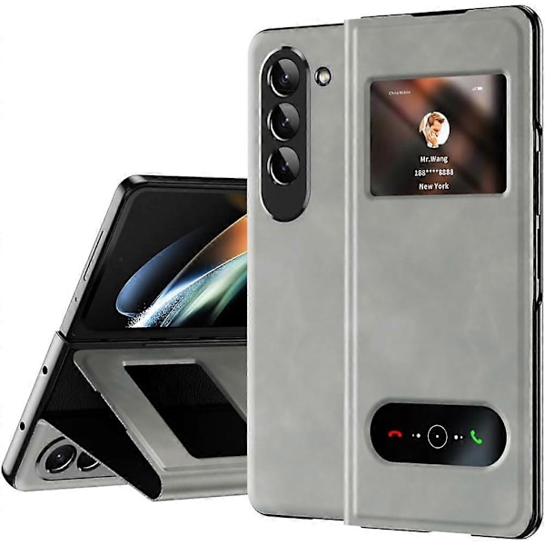 Samsung Galaxy Z Fold 6:lle suunniteltu magneettinen taittuva kotelo, avoin ikkuna, ylellinen liike-elämän Napa-nahkainen piilotettu jalusta, ohut suojakotelo White For Galaxy Z Fold 6