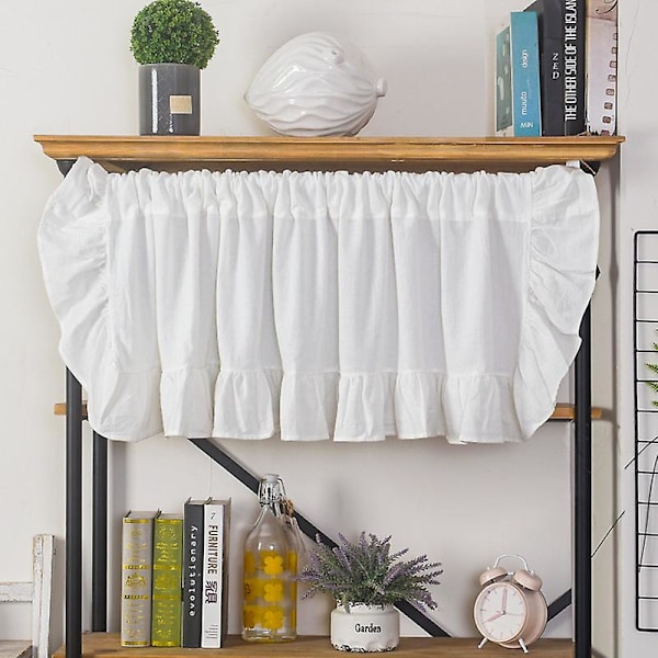 Hvite Ruffle Kjøkken Valances for Windows