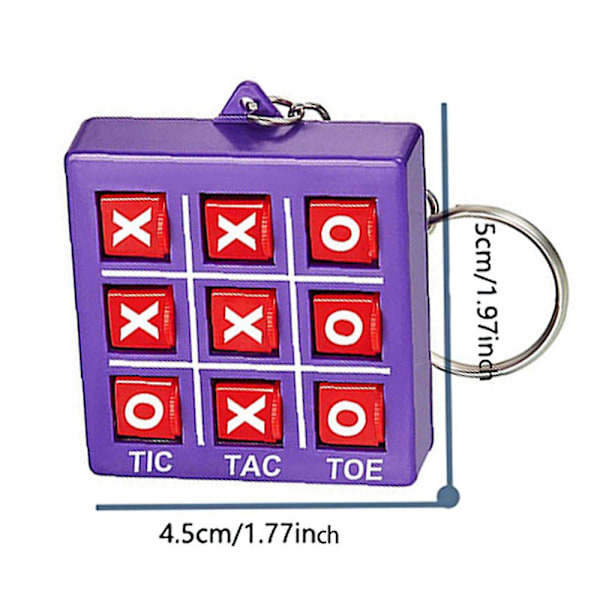 Tic Tac Toe Mini Nyckelring för Barn Dekompression Xo Spel Festgåvor Godispåse Fyllmedel Kreativa Gåvor Purple