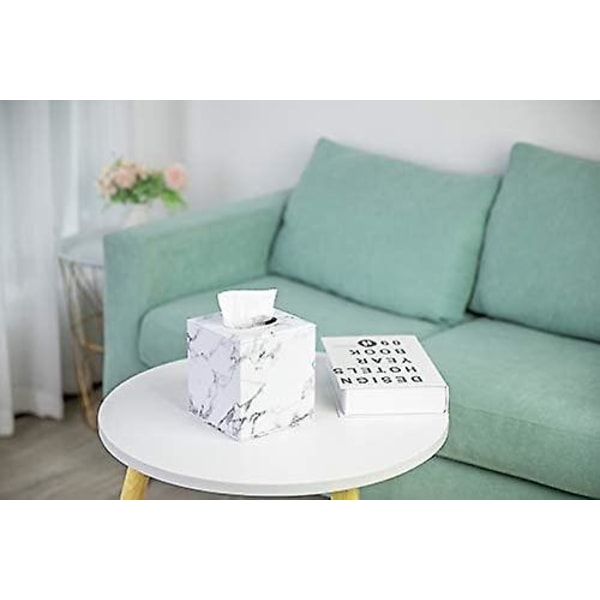 Vævæskeskrin Cover, Vævæskeskrin Cover Kvadratisk, Marmorstribet Vævæskeskrin Cover, Vævæskeskrin Holder Til Badeværelsestilbehør, PU Læder Vævæskeskrin Holder, Marmor St