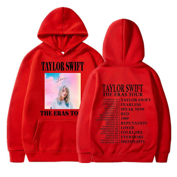 Efterår og vinter Taylor Swift the eras tour børnetrykt sweatshirt drenge og piger casual plus fløjl hoodie-15 924-RD-AL5704-AL5725 90cm