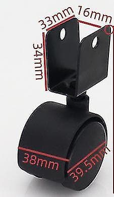 Dia Hjul U-klemme Top Roterbar Universal Drejelig Bremsehjul (sort) (4 stk)