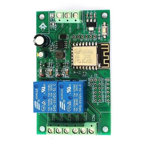 Esp8266 Esp-12f Wifi-relæmodul 2-kanals 5v/8-80v netværksrelæswitch For Ide Smart Remot Control Green