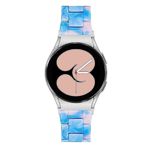 Til Samsung Galaxy Watch 5 40 mm / 44 mm / Watch 5 Pro 45 mm Resin urbånd i rustfrit stål med spændearmbånd Blue   Pink