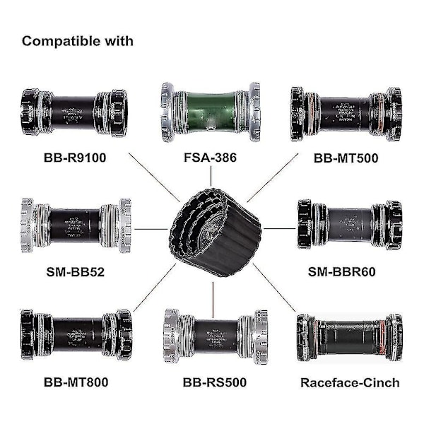 5 i 1 cykel krankboksværktøj 12/16- 39/41/44/46/49mm til Bbr60, Bb9100, Sram Dub 16t, Fsa386, Ho