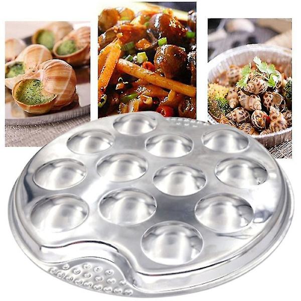 Escargot-tallrik, lätt att rengöra, 12 hål, värmetålig, lätt serveringssnigeltallrik för escargot