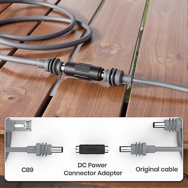Til Starlink Mini RJ45 til DC5521 opladerkabel, 1,2M 26AWG til Starlink Mini strømkabel, vandtæt kabel Grå
