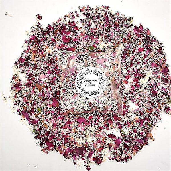 10 förpackningar naturlig bröllopskonfetti kastar torkade blomblad, biologiskt nedbrytbara rosenblad konfetti dekoration för bröllopsfest