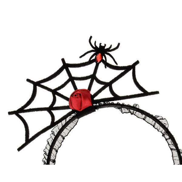 Halloween-pääpanta Hämähäkkipääkoriste Festivaali Pääkoriste Cosplay Paholaisen Pääpanta Halloween-juhlan Pääkoriste Hiusholkki Black/Red Spider Red Flower