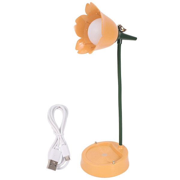 Blomma Led skrivbordslampa Studentrumsbelysning Kontakt Läsning Ögonskydd USB Blomsterlampskärm T
