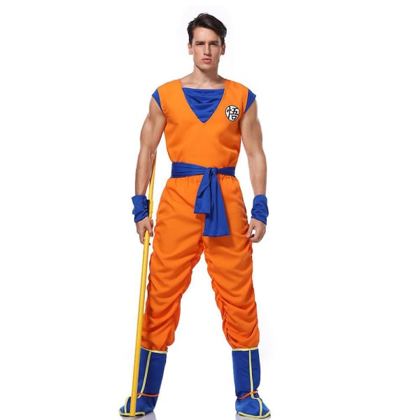 Dragon Ball Anime Son Goku Cosplay Kostym för män, vuxen manlig Son Goku Set Halloween Fancy Dress Outfits Kit M