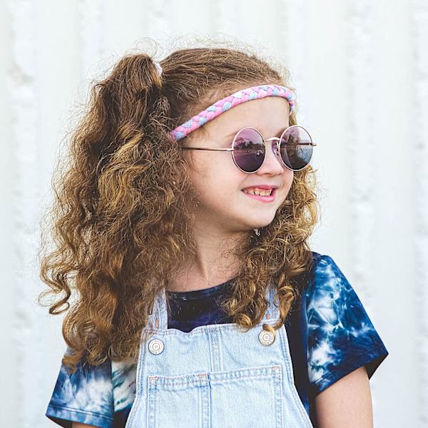 4 Justerbara Flätade Hårband för Flickor, Regnbågsfärgad Tie Dye Flätad Hårband för Barn, Söta Flickor Stretch Elastiska Modeaccessoarer för Barn Tie Dye