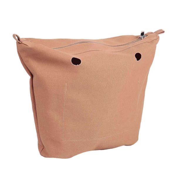Vanntett solid lerretinnsats Innerfôr Innsats Glidelåslomme for Obag O Bag Håndveske Veske Dyp Khaki Mini Khaki 33*8*28Cm