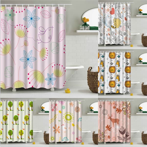 Duschdraperi 180x180 (Stil 16) – Maskintvättbar tjock polyester