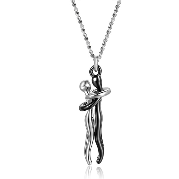 Love Style Kram halsband Unisex meningsfullt par halsband med hänge Silver  Black