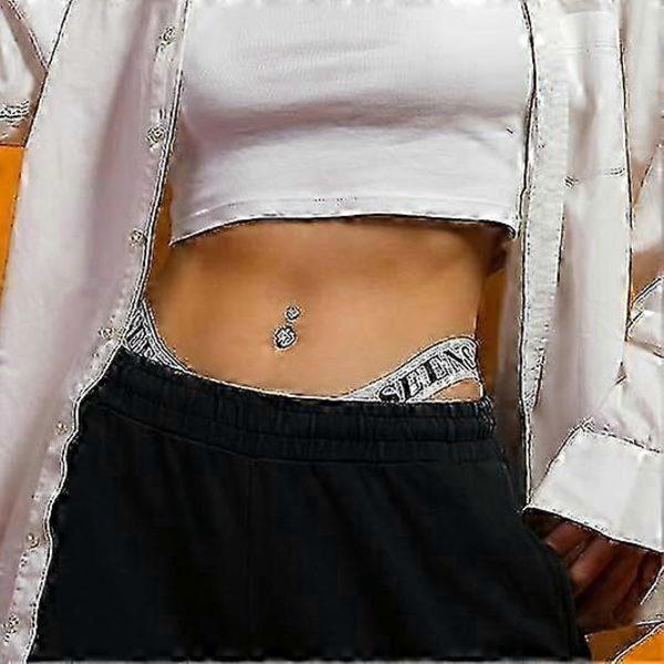 Navelpiercing Smycken Dangle Navelring Silver