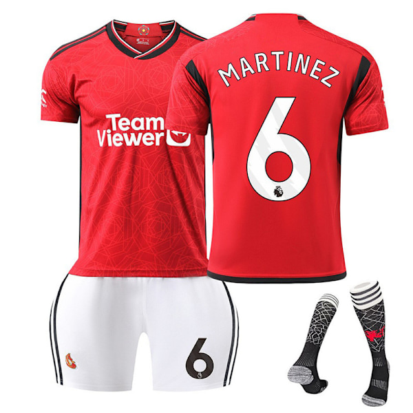 24 Manchester United Red Devils hjemmedrakt fotballdrakt nr. 10 Rashford 21 Anthony 25 Sancho B gebyr drakt NO.6 MARTINEZ NO.6 MARTINEZ M