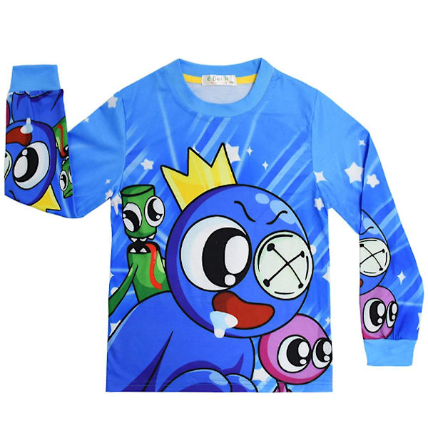 Børne Piger Drenge Regnbue Venner Print Langærmet Toppe + Lange Bukser Casual Pyjamas Sæt Nattøj 8-9 Years