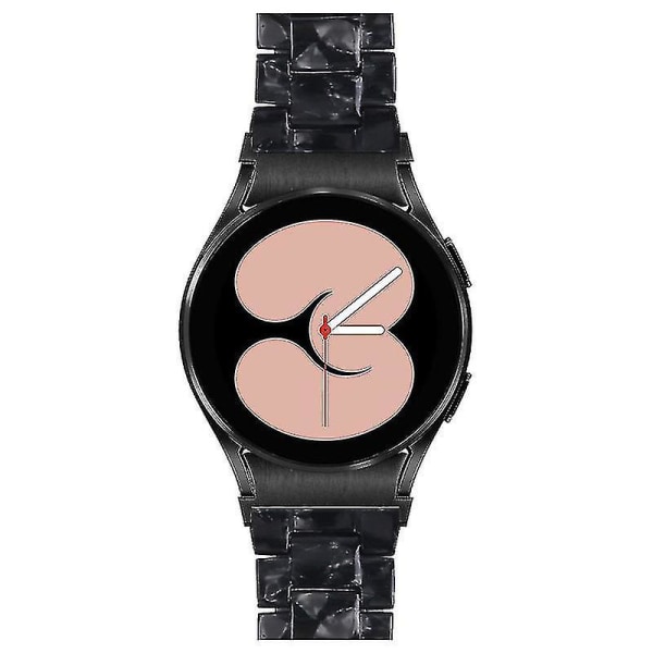 Til Samsung Galaxy Watch 5 40 mm / 44 mm / Watch 5 Pro 45 mm Resin urbånd i rustfrit stål med spændearmbånd Black   White