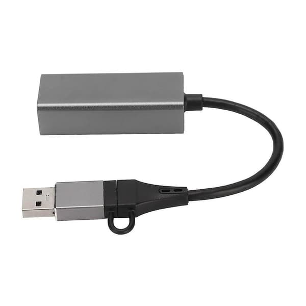 Tuki USB-Ethernet RJ45 -sovittimelle 10 100 1000 Mbps Vakaa siru Hopeanharmaa USB C - RJ45 -sovitin