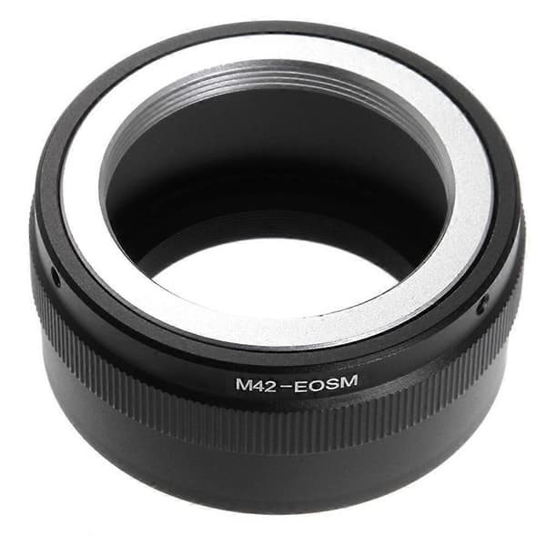 M42-EOSM Adapterring til M42 42mm objektiv kompatibel med Canon EOS M EF-M M2 M3 M5 M5II M6 M10 M50 M50II M100 kamera, A Black Without baffle