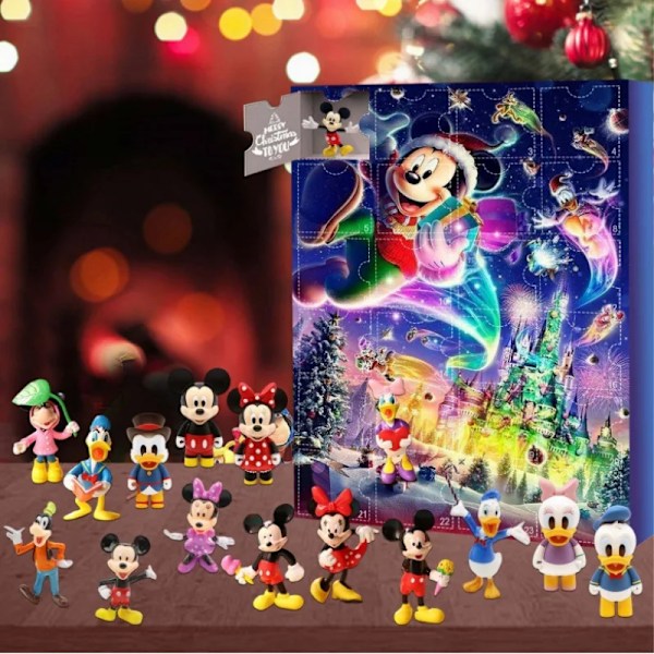 2024 Ny Disney Stitch Dukke Adventskalender Gave 24-Dages Nedtælling Kommende Gaver Stilfuld Blind Box (Juletræ Grinch Blind Box-Rød) Christmas Tree Grinch Blind Box-Red