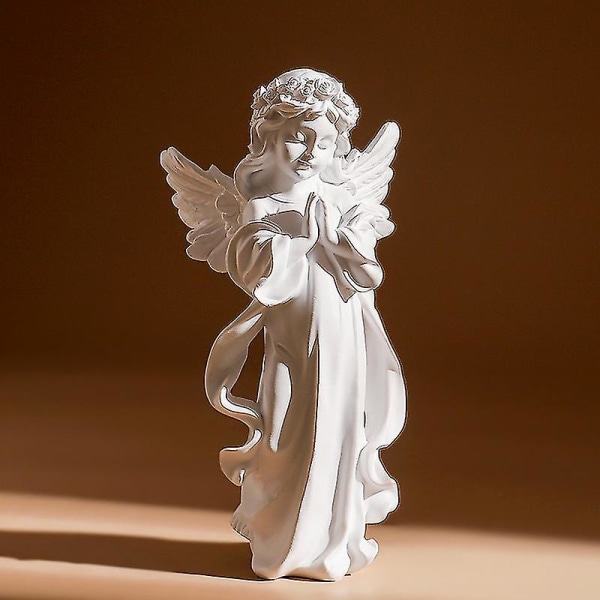 Rukoileva enkeli patsas Ornamentti uskonnollinen taidehartsi Söpö henkinen mukavuus sisustus kodin sisustus L