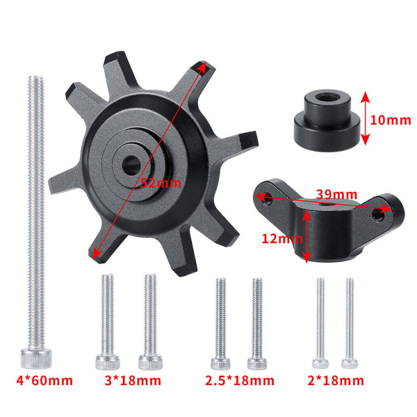 1,9'/2,2' Beadlock Wheel Dekkmonteringsverktøy for fjerning av Rc 1/10 beltebil Black