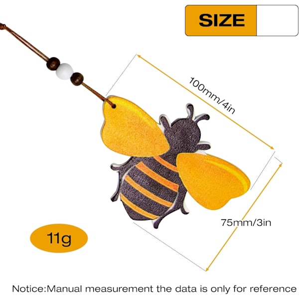 15 st träbumlebi-dekorationer söta honungsbi hängande dekoration träbi konstdekoration för bin dag trädkrans skylt bricka heminredning