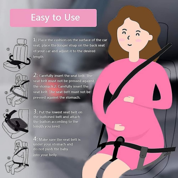 För gravida bilbältesjusteringskudde, komfort och säkerhet för gravida mammors mage